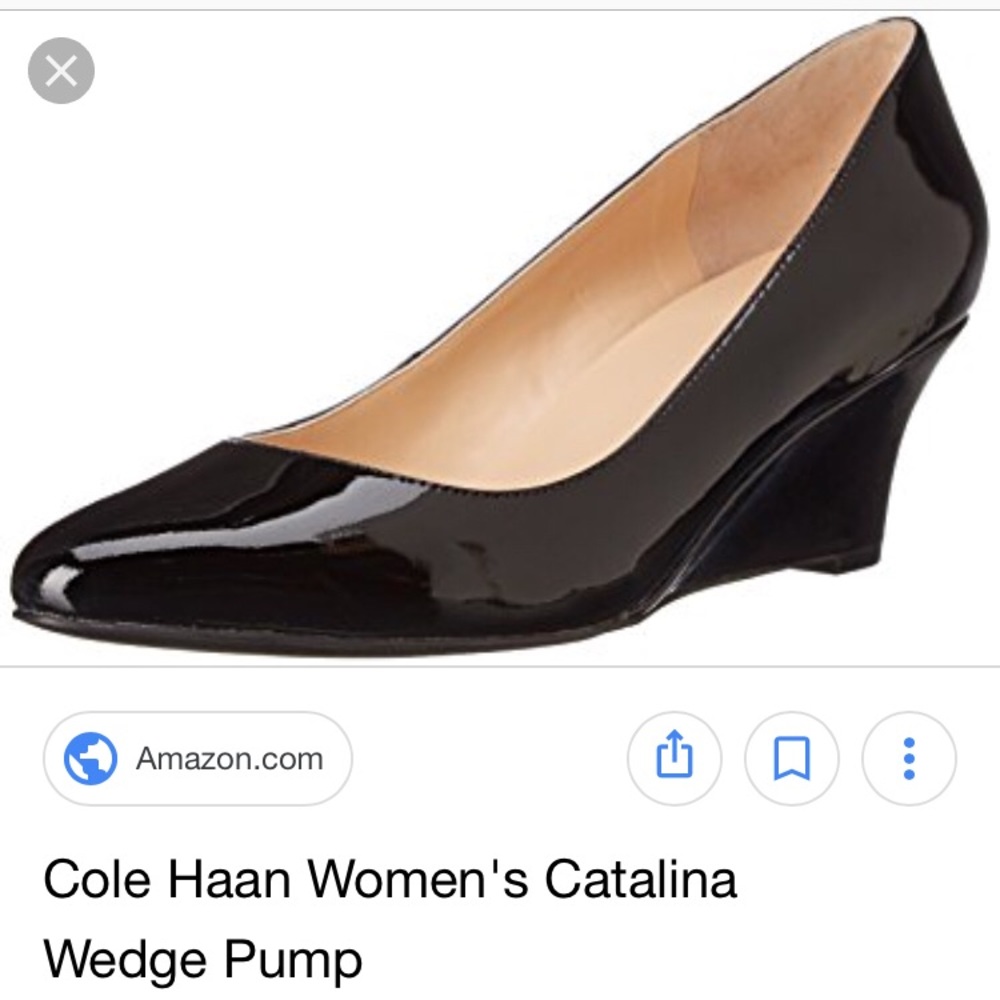 Cole Haan Black patent Bethany Wedge size 8 NEW!